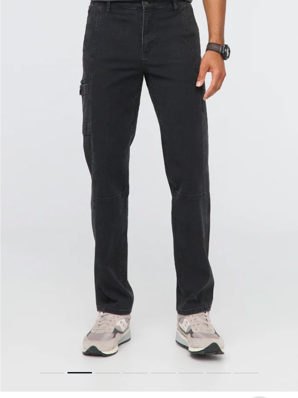 Men's Black Cargo Pants with Utility Pocket